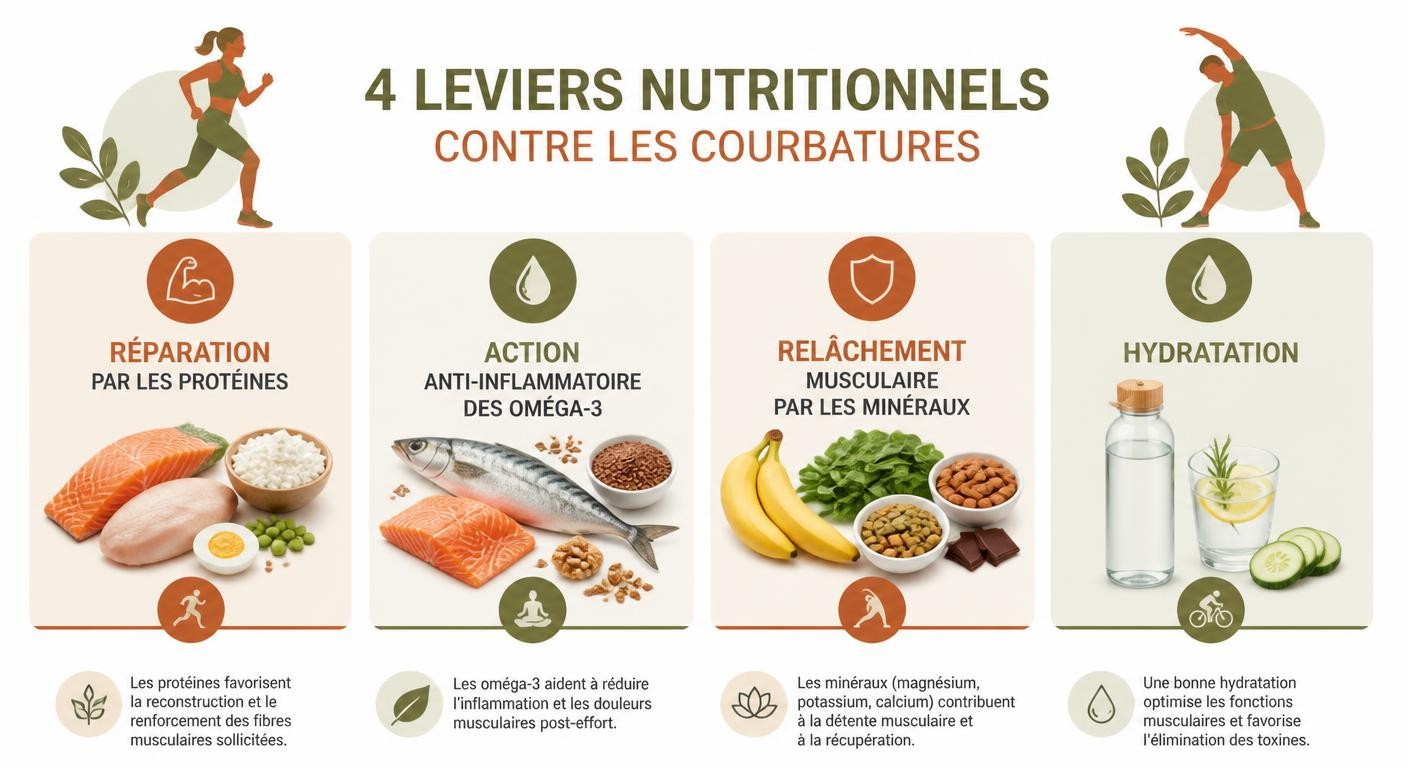 Les quatre leviers de l'alimentation contre les courbatures