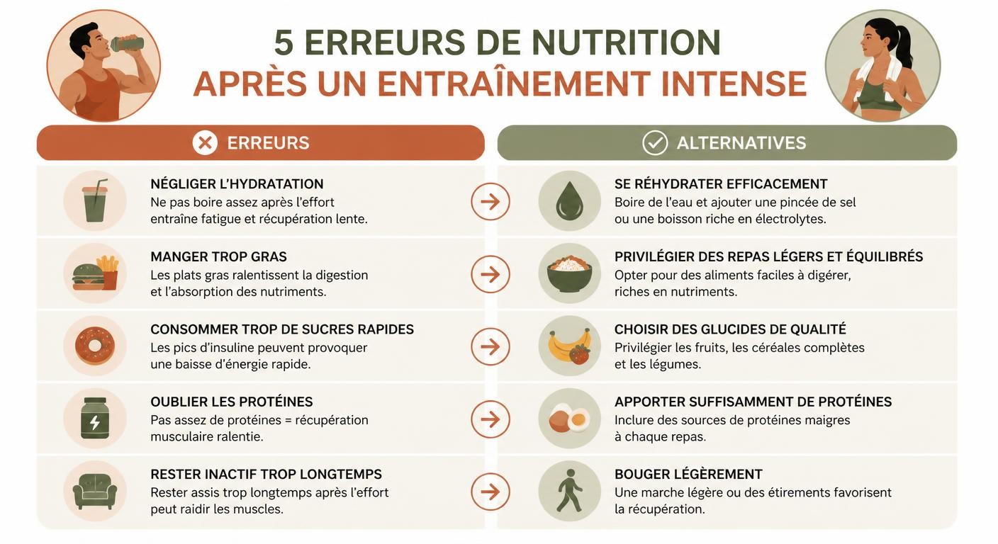 Les cinq erreurs alimentaires à éviter après une séance intense