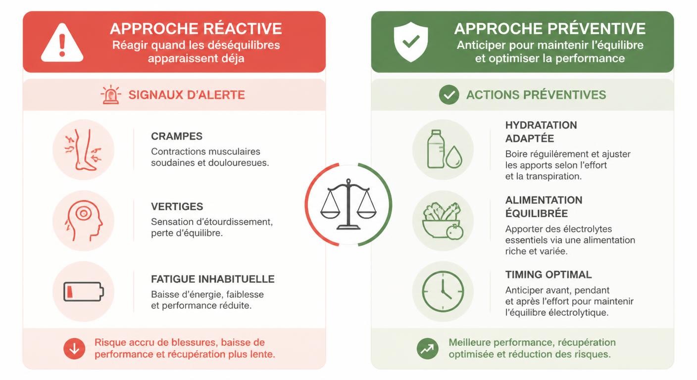 Prévenir les déséquilibres électrolytiques : signaux d'alerte et actions préventives