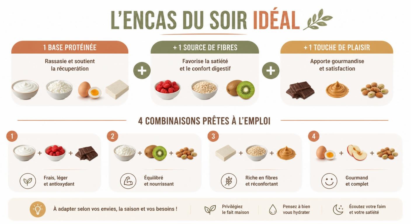 Infographie pour construire sa collation du soir idéale