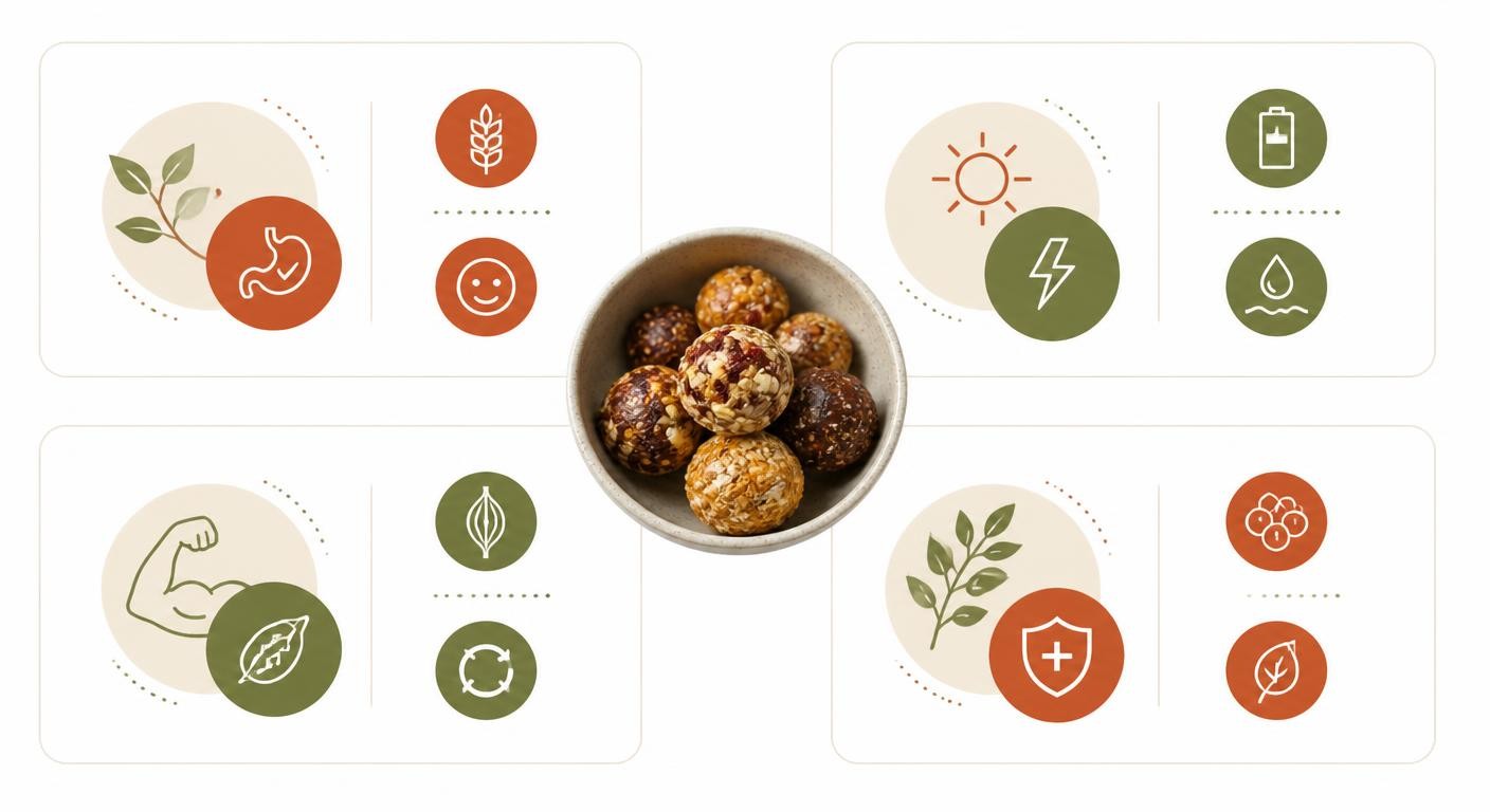 Infographie des bienfaits nutritionnels des energy balls