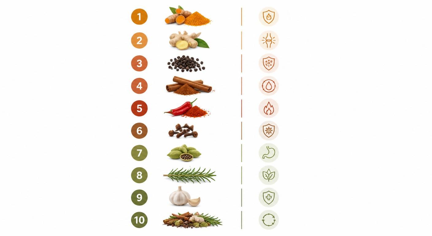 Top 10 des épices anti-inflammatoires classées