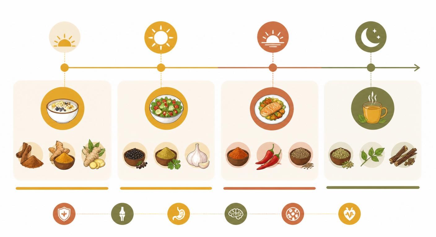 Comment répartir les épices anti-inflammatoires sur la journée