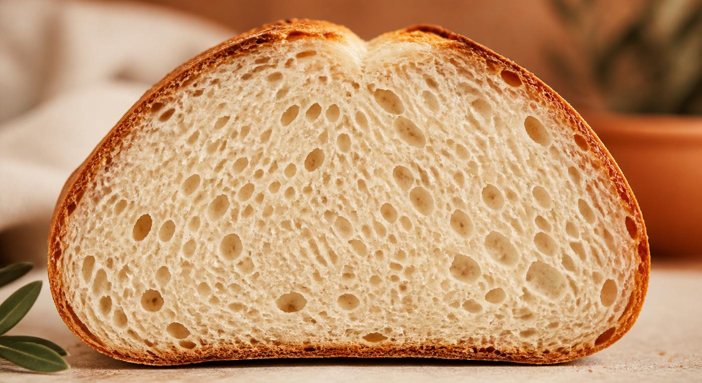 Mie alvéolée d'un pain sans gluten parfaitement réussi