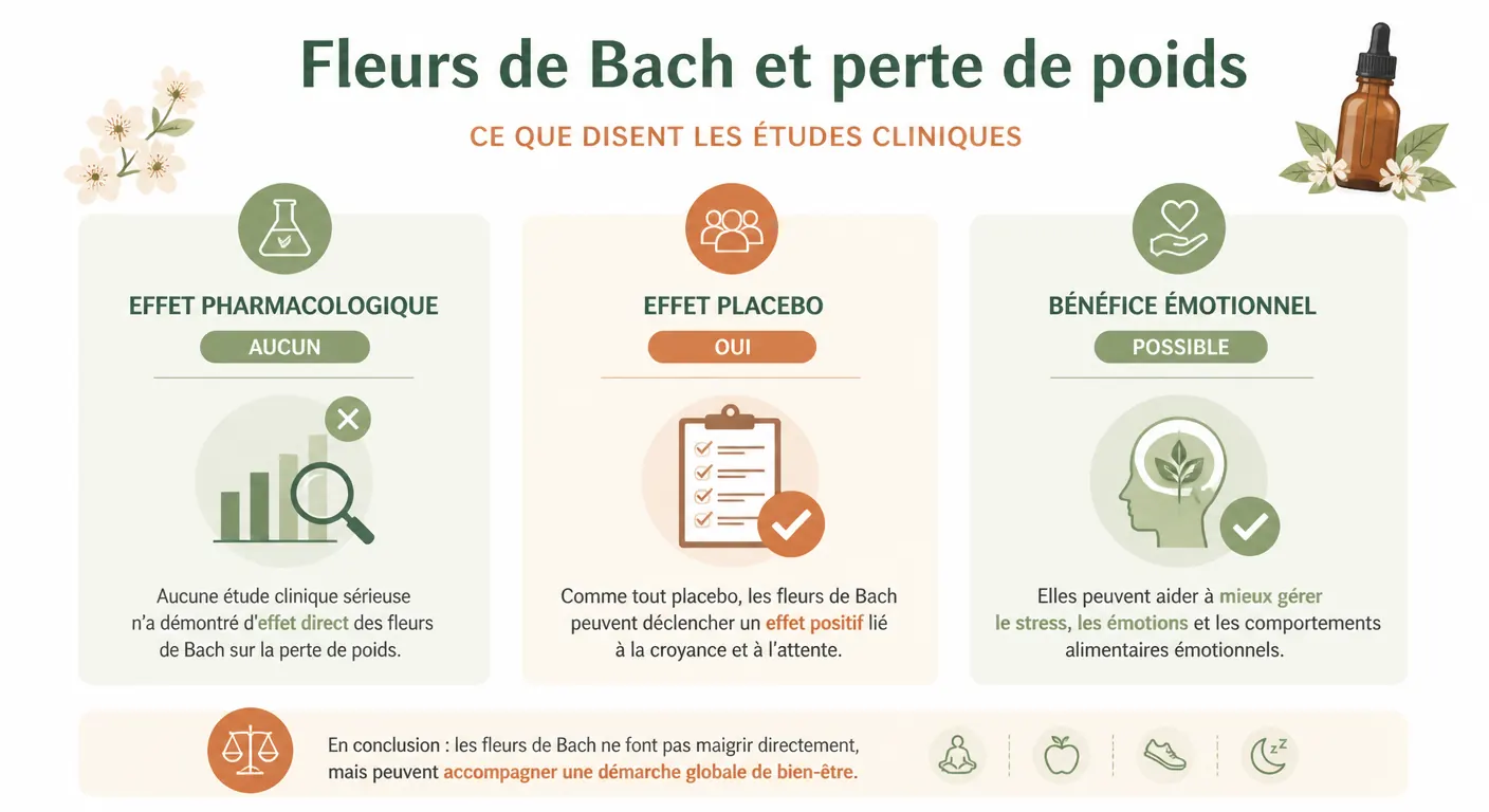 Infographie sur les preuves scientifiques des fleurs de Bach pour la perte de poids