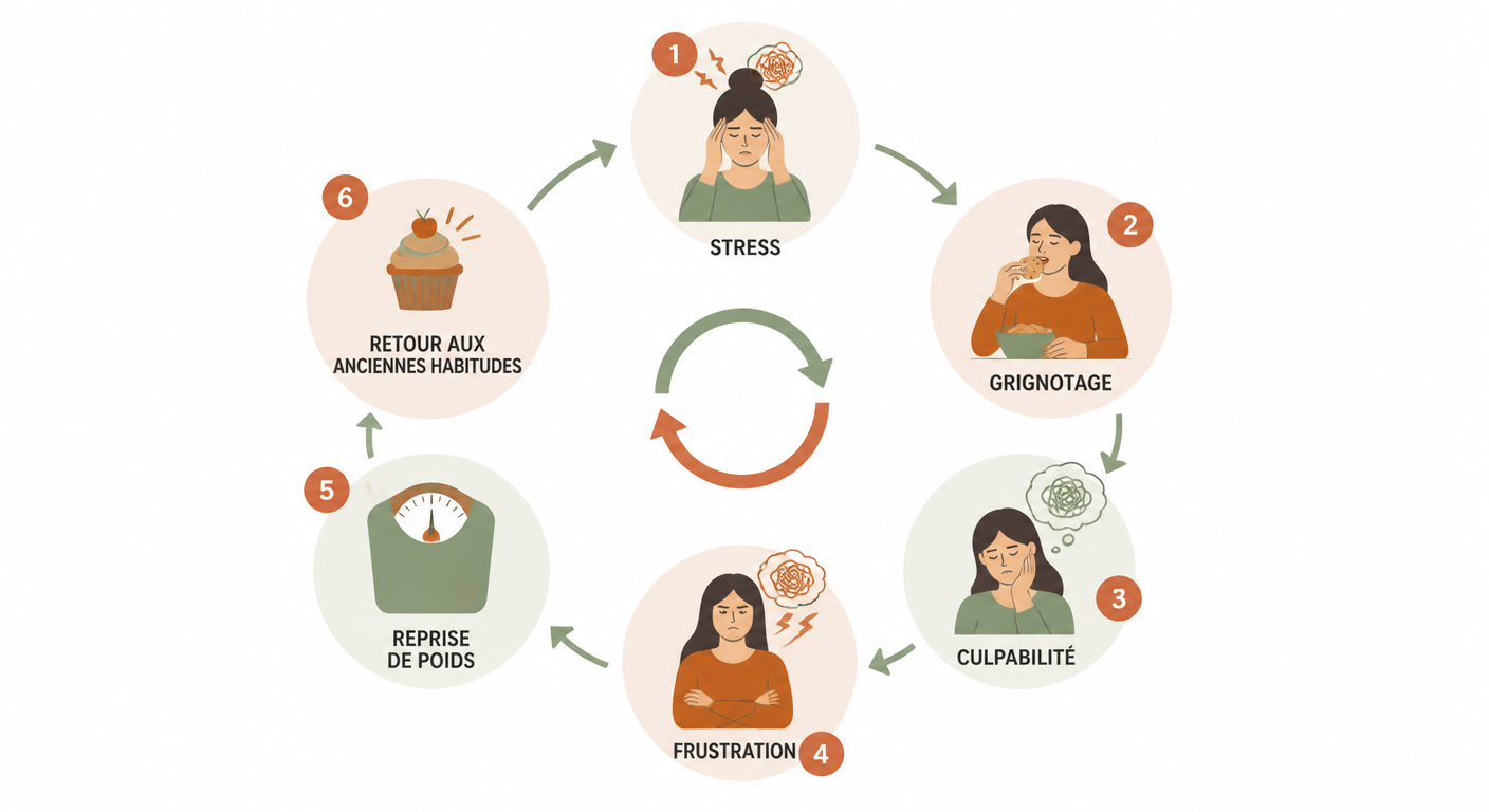 Cercle vicieux de l'alimentation émotionnelle et perte de poids