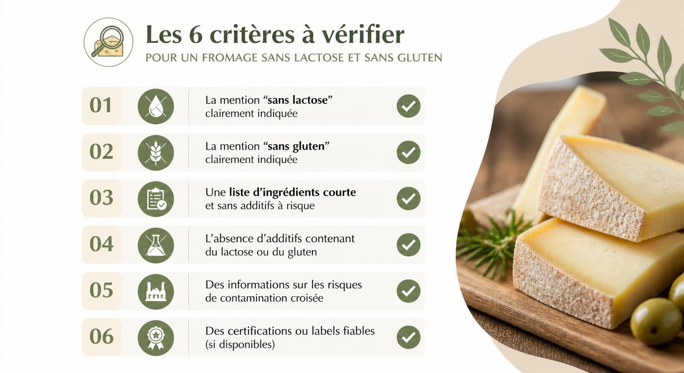 Check-list des critères d'achat d'un fromage sans lactose et sans gluten