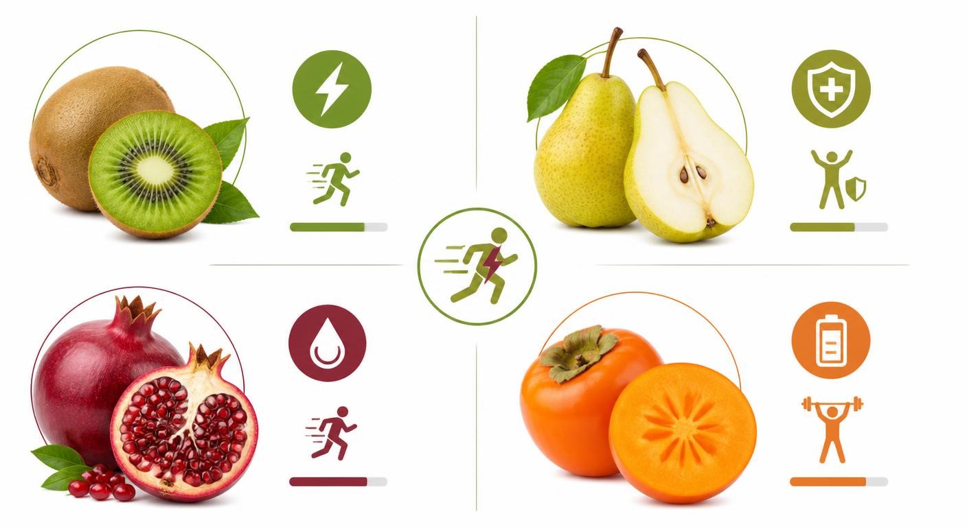 Infographie des fruits d'hiver énergétiques pour le sport