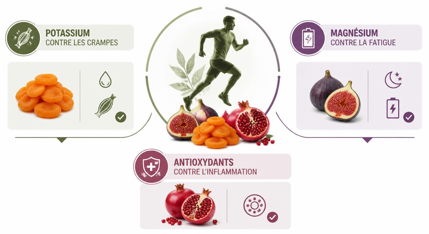 Infographie des fruits d'hiver pour la récupération musculaire