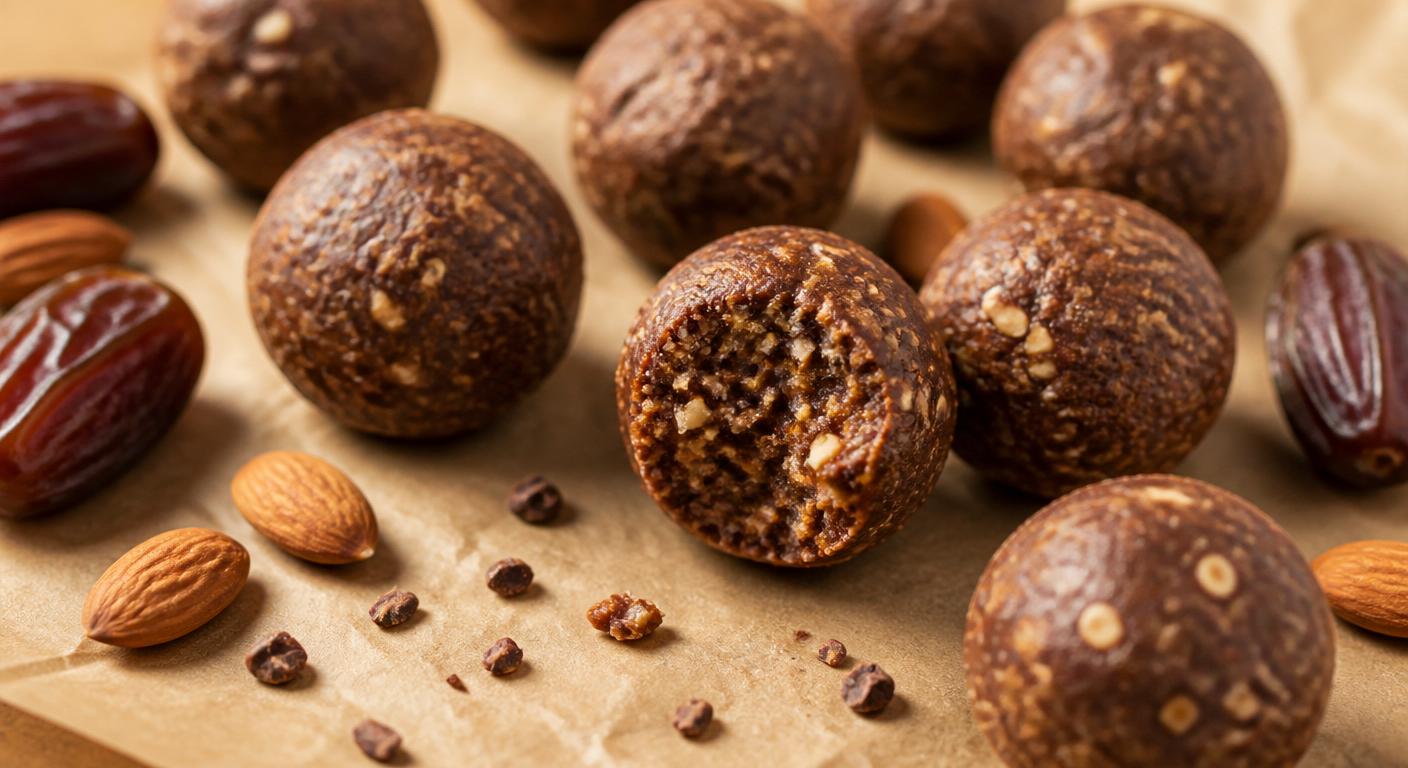 Energy balls maison, exemple de recette de goûter sain maison adulte sans sucre raffiné