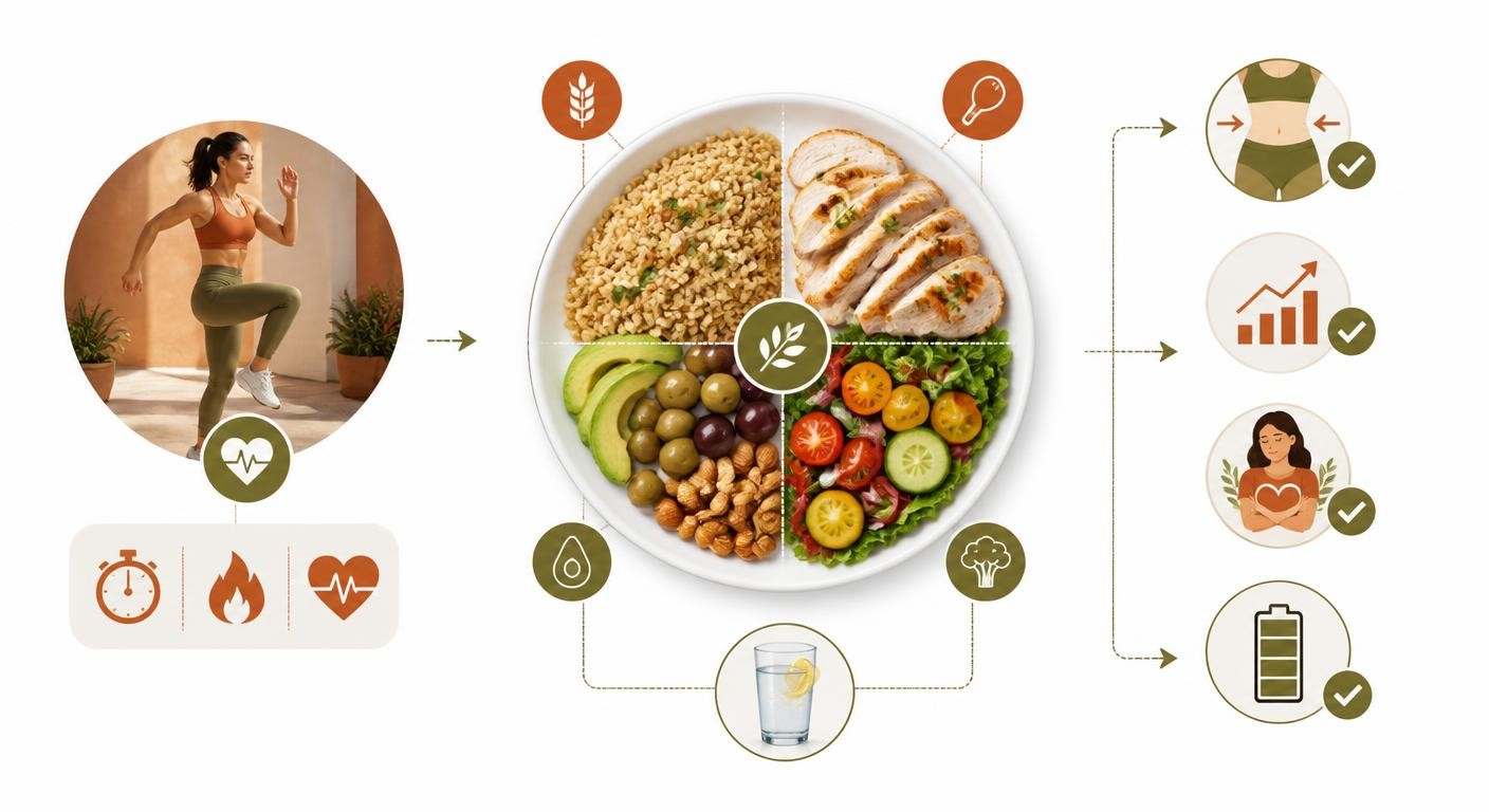 Assiette équilibrée associée au HIIT pour une perte de poids durable