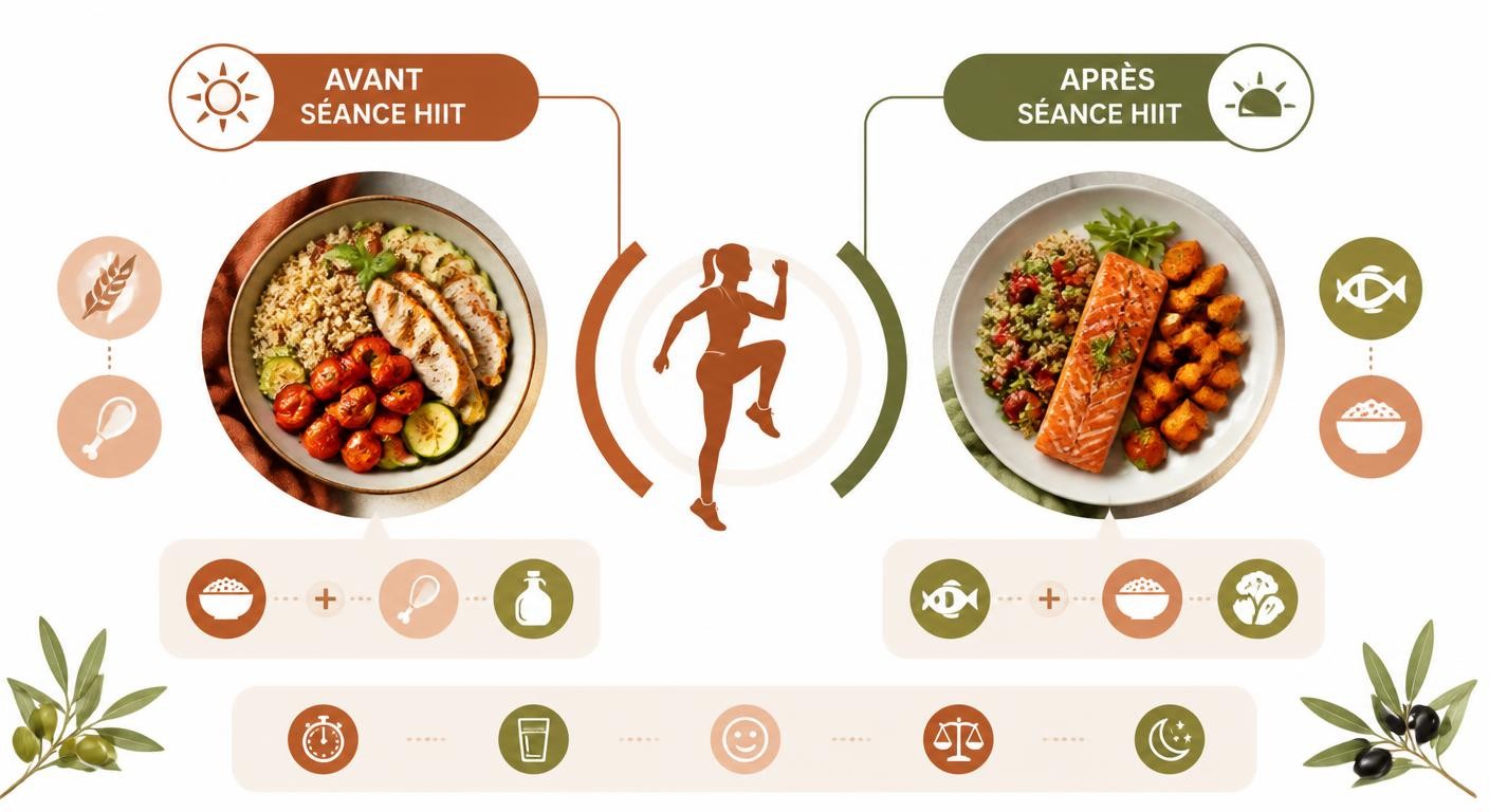 Que manger avant et après une séance de HIIT : repères de repas gourmands