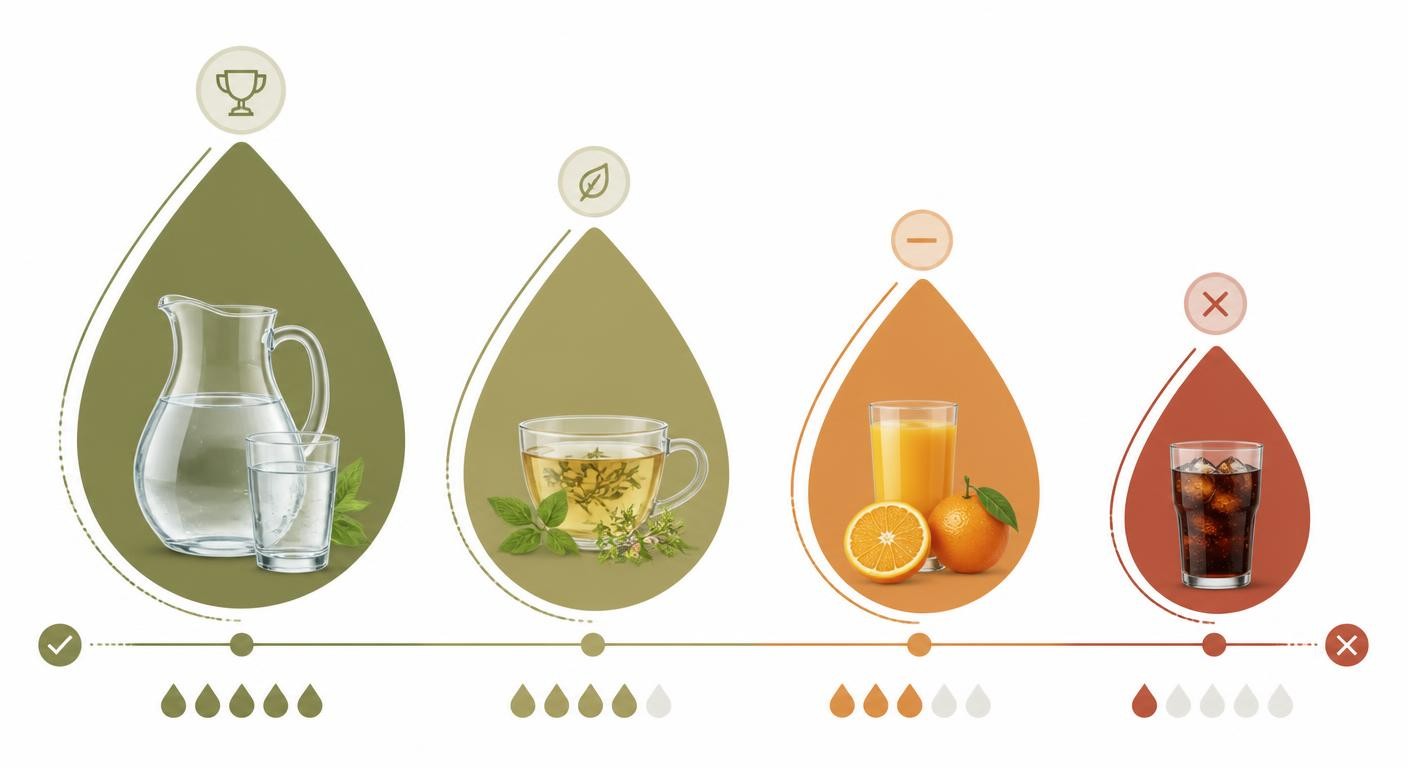 Infographie classant les boissons de l'eau aux options à limiter