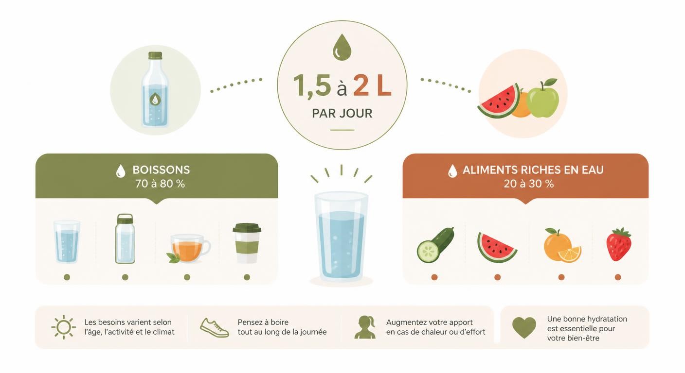 Infographie sur la quantité d'eau à boire par jour pour perdre du poids