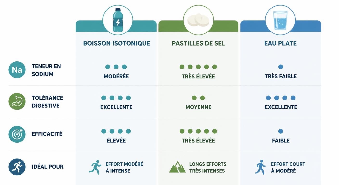 Comparaison des sources de sodium pour prévenir l'hyponatrémie chez le sportif d'endurance