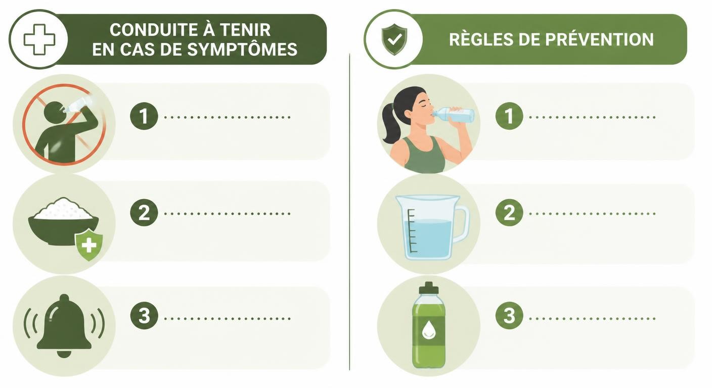 Infographie sur la conduite à tenir et la prévention de l'hyponatrémie d'effort