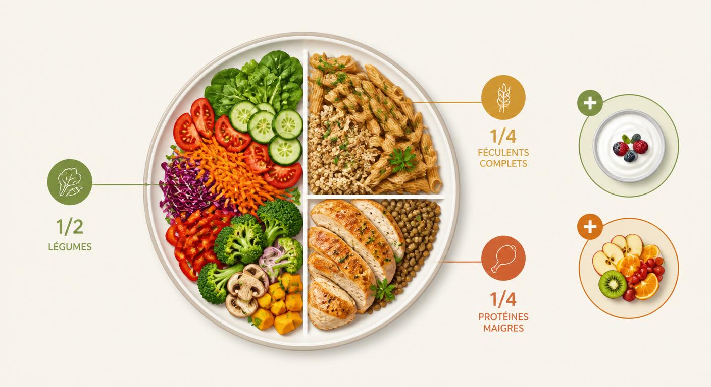 Schéma de l'assiette équilibrée pour enfant