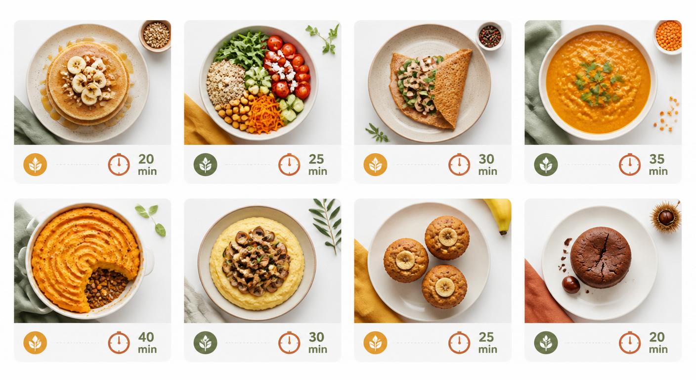 Infographie de 8 recettes sans gluten faciles et gourmandes