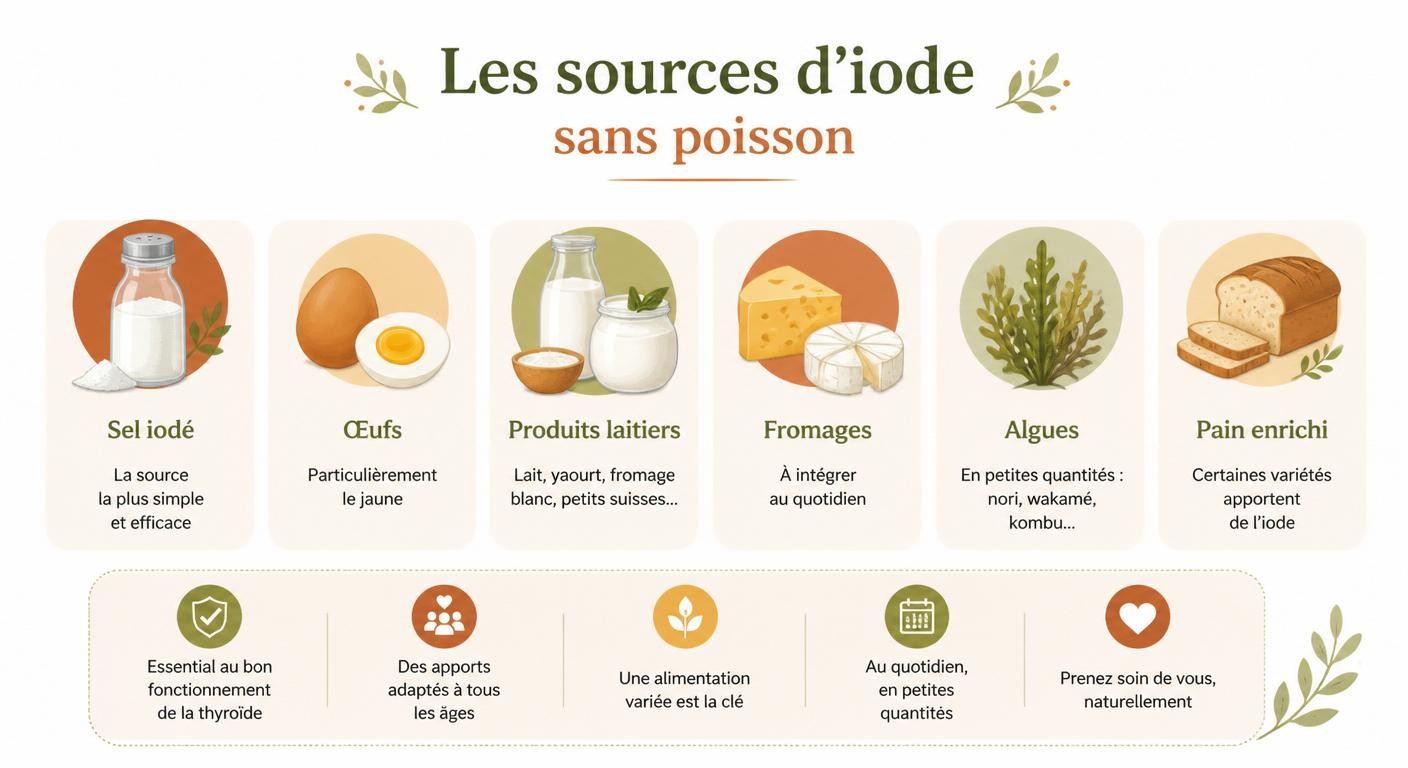 Infographie des sources d'iode sans poisson