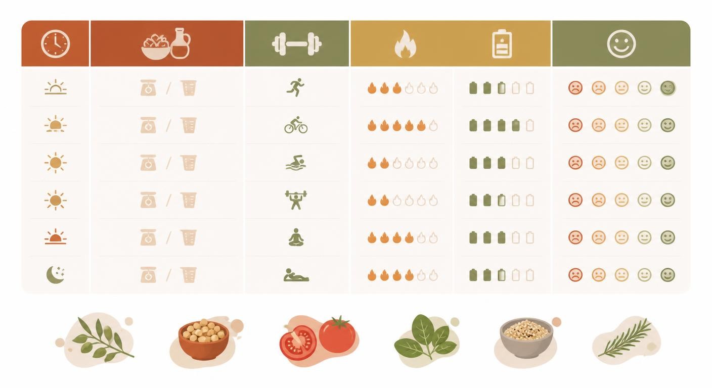 Infographie des colonnes d'un carnet alimentaire de sportif