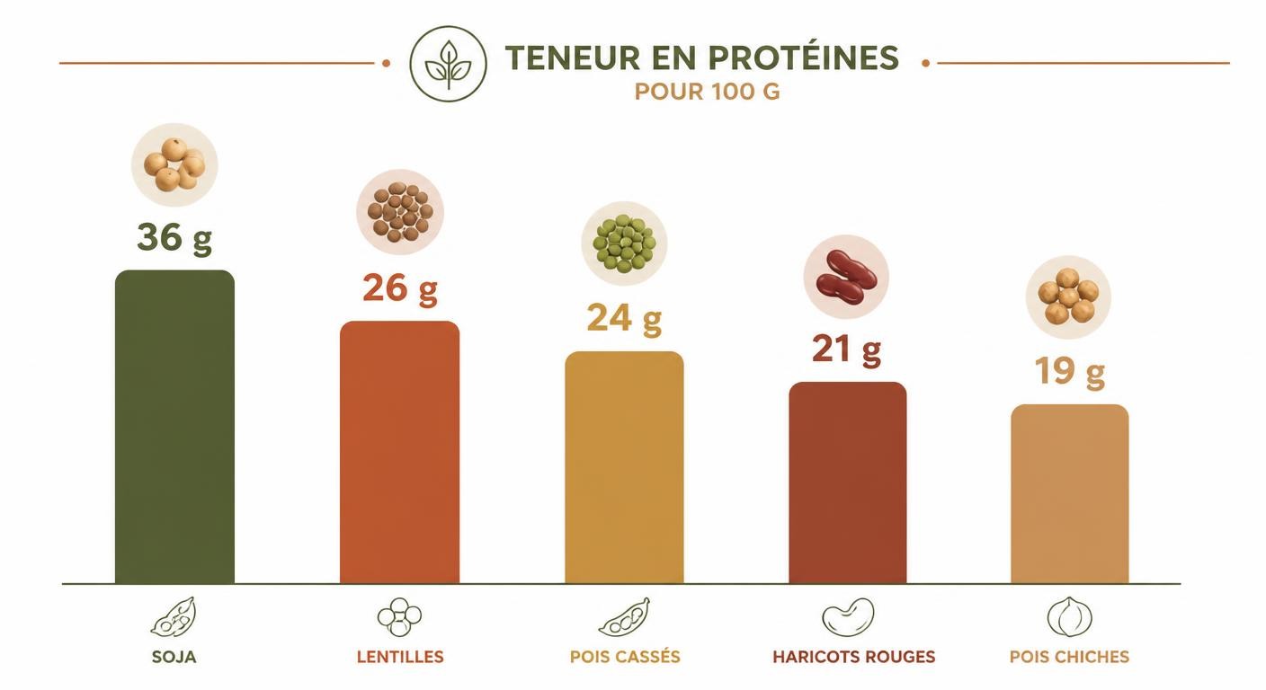 Classement des légumineuses sèches les plus riches en protéines