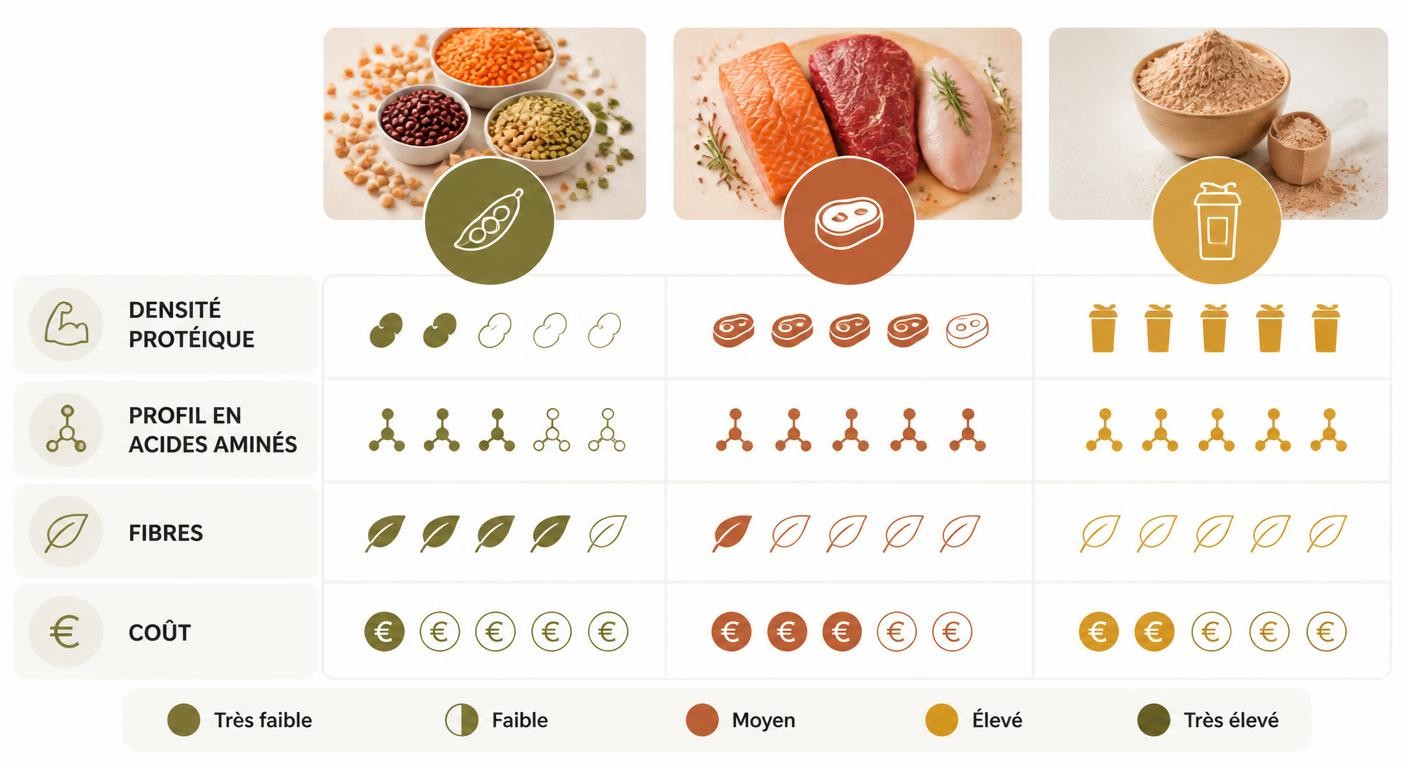 Comparatif légumineuses, protéines animales et whey pour la musculation