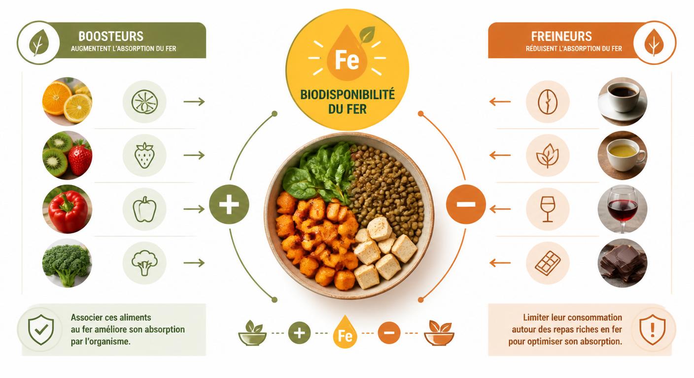 Infographie biodisponibilité du fer dans les légumineuses