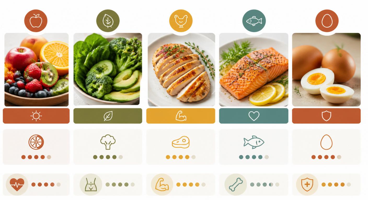 Infographie des aliments frais naturellement sans gluten