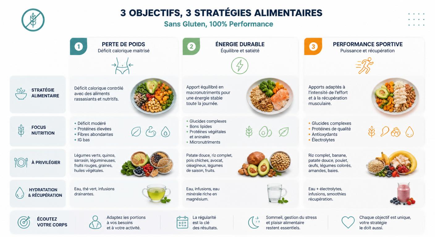 Infographie sans gluten et objectifs nutritionnels