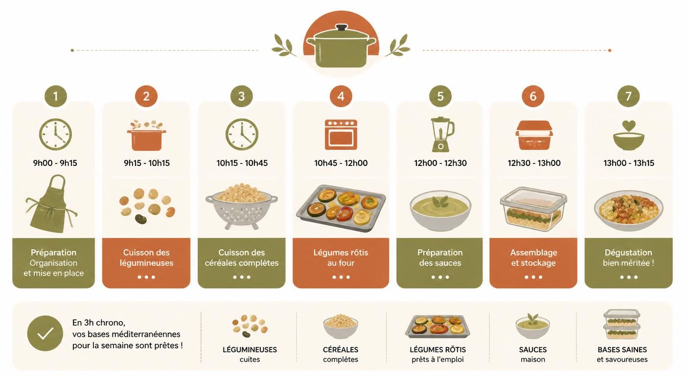 Planning de batch cooking méditerranéen pour la semaine