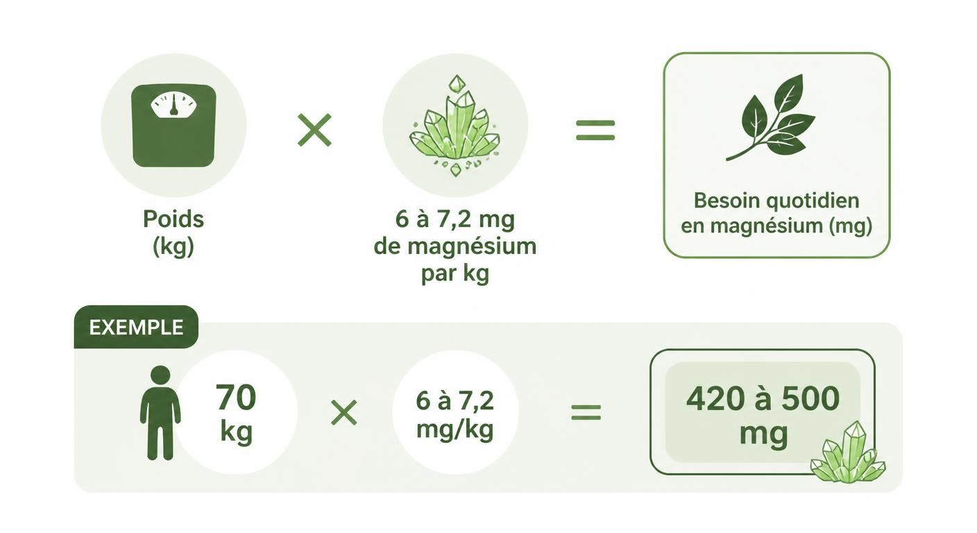 Schéma de calcul du besoin en magnésium du sportif