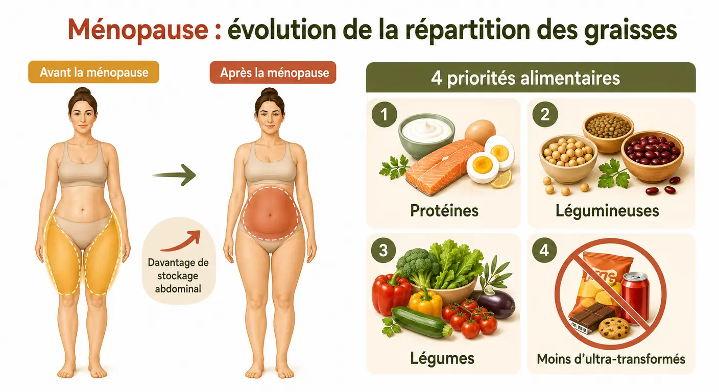 Perte de poids après la ménopause : ce qui change et les priorités alimentaires