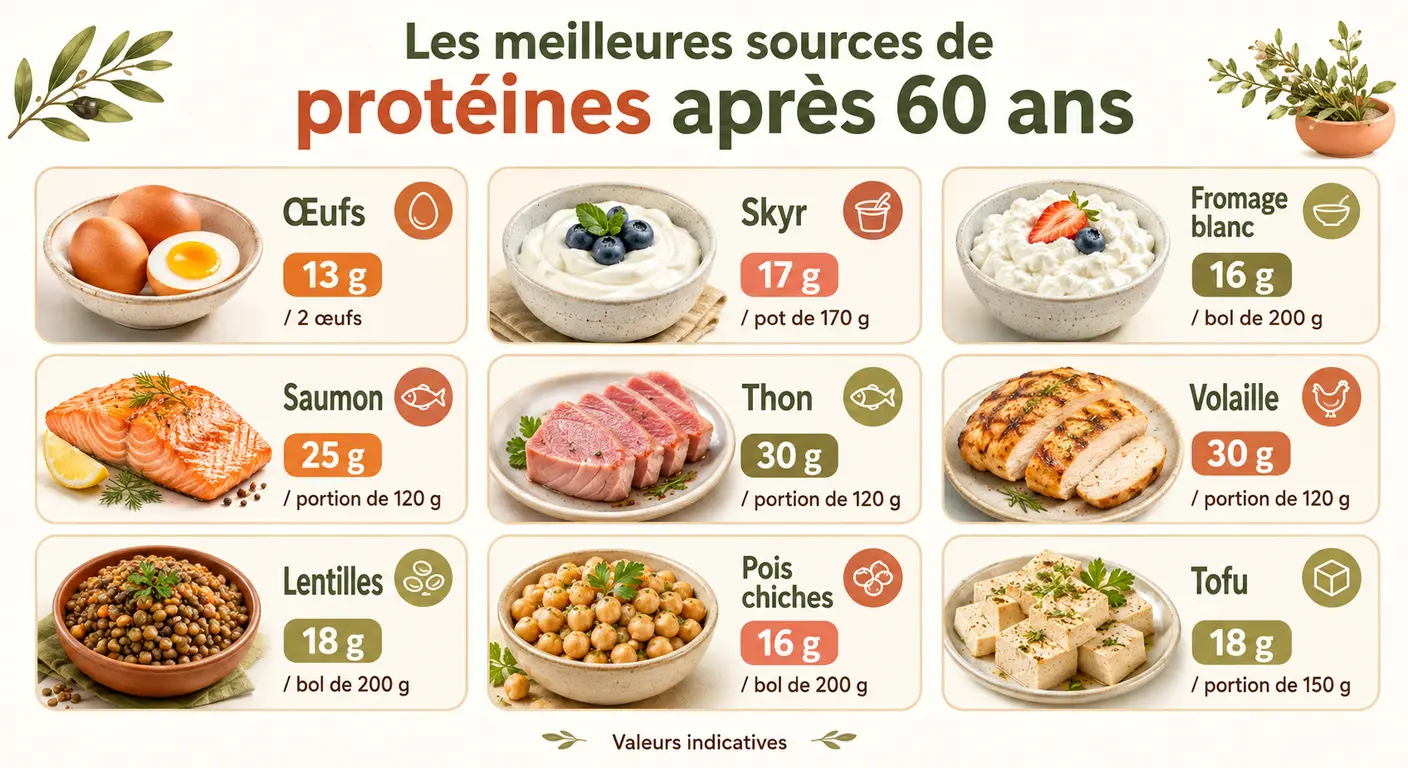 Les meilleures sources de protéines après 60 ans pour préserver la masse musculaire