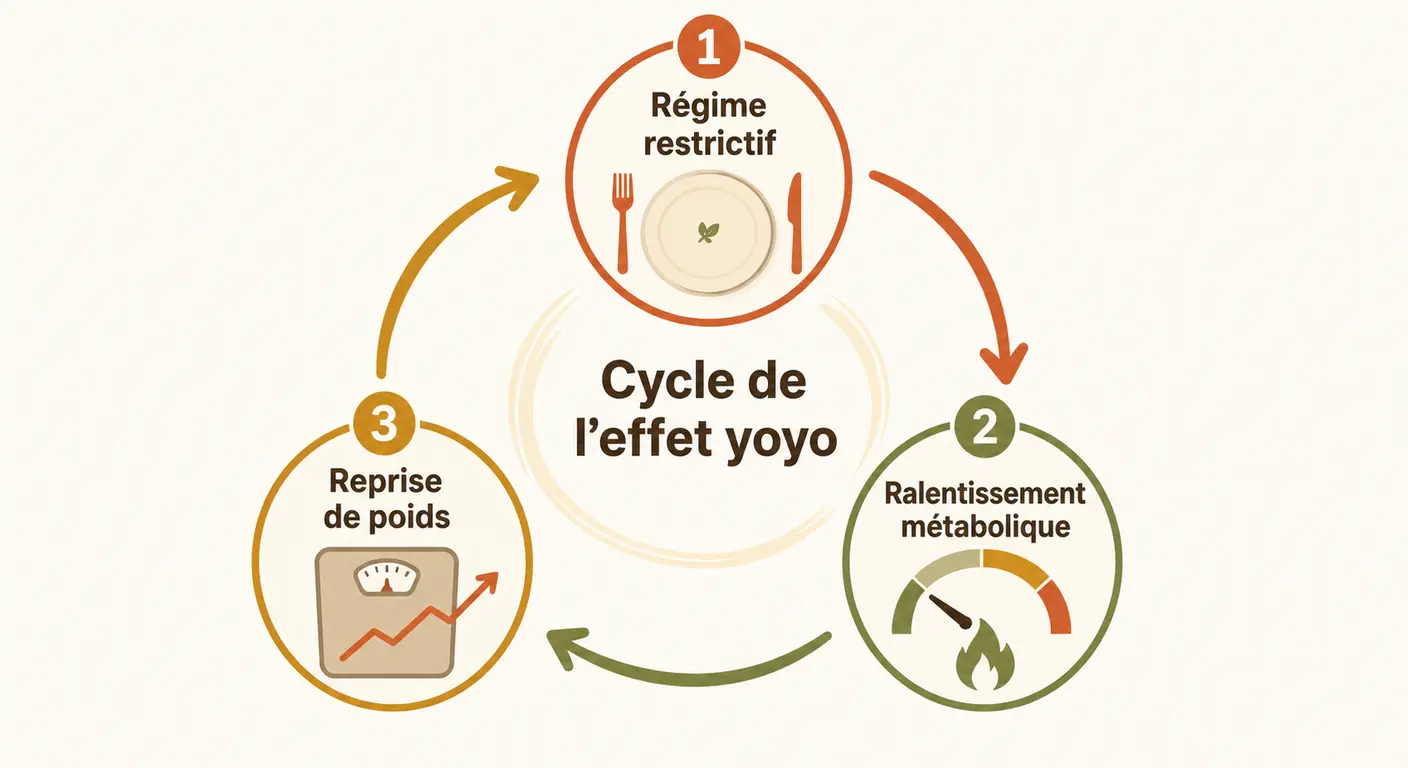 Infographie du cercle vicieux de l'effet yoyo