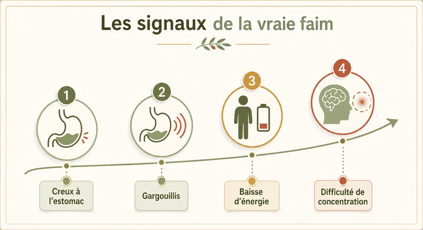 Quatre signaux corporels de la faim physique