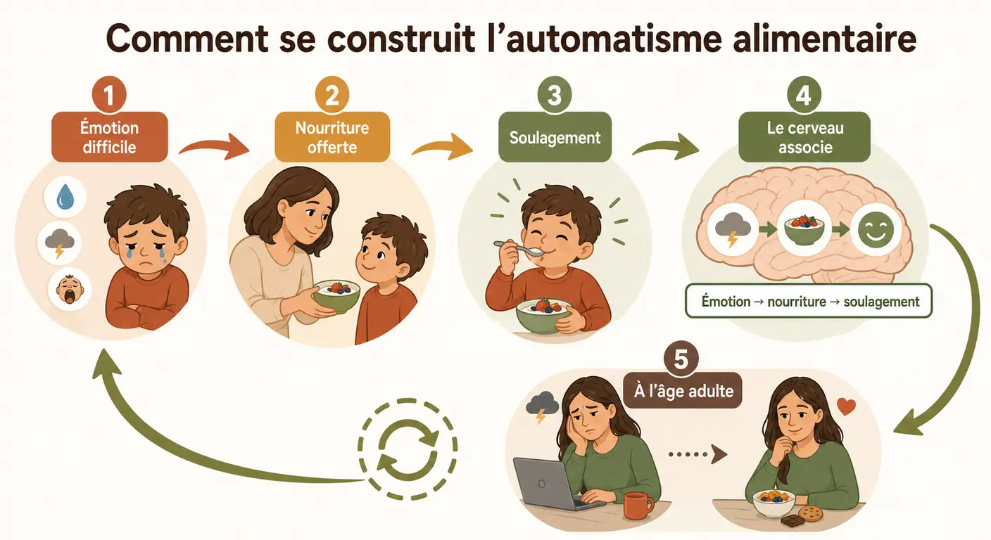 Construction de l'automatisme alimentaire de l'enfance à l'âge adulte