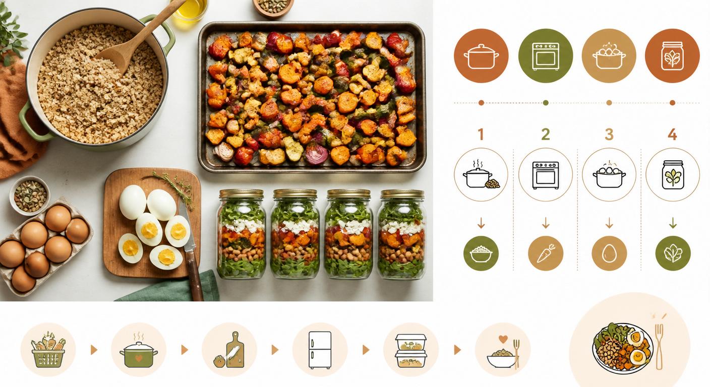 Infographie du batch cooking dominical anti-fatigue