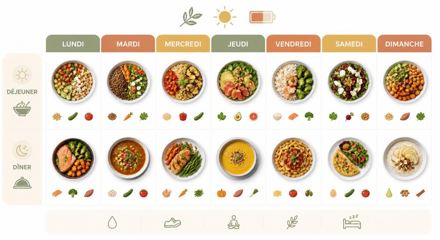 Infographie du plan anti-fatigue de 7 jours