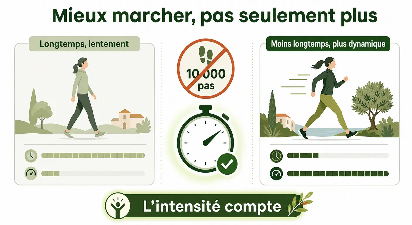 Pourquoi l'intensité de la marche compte plus que le nombre de pas