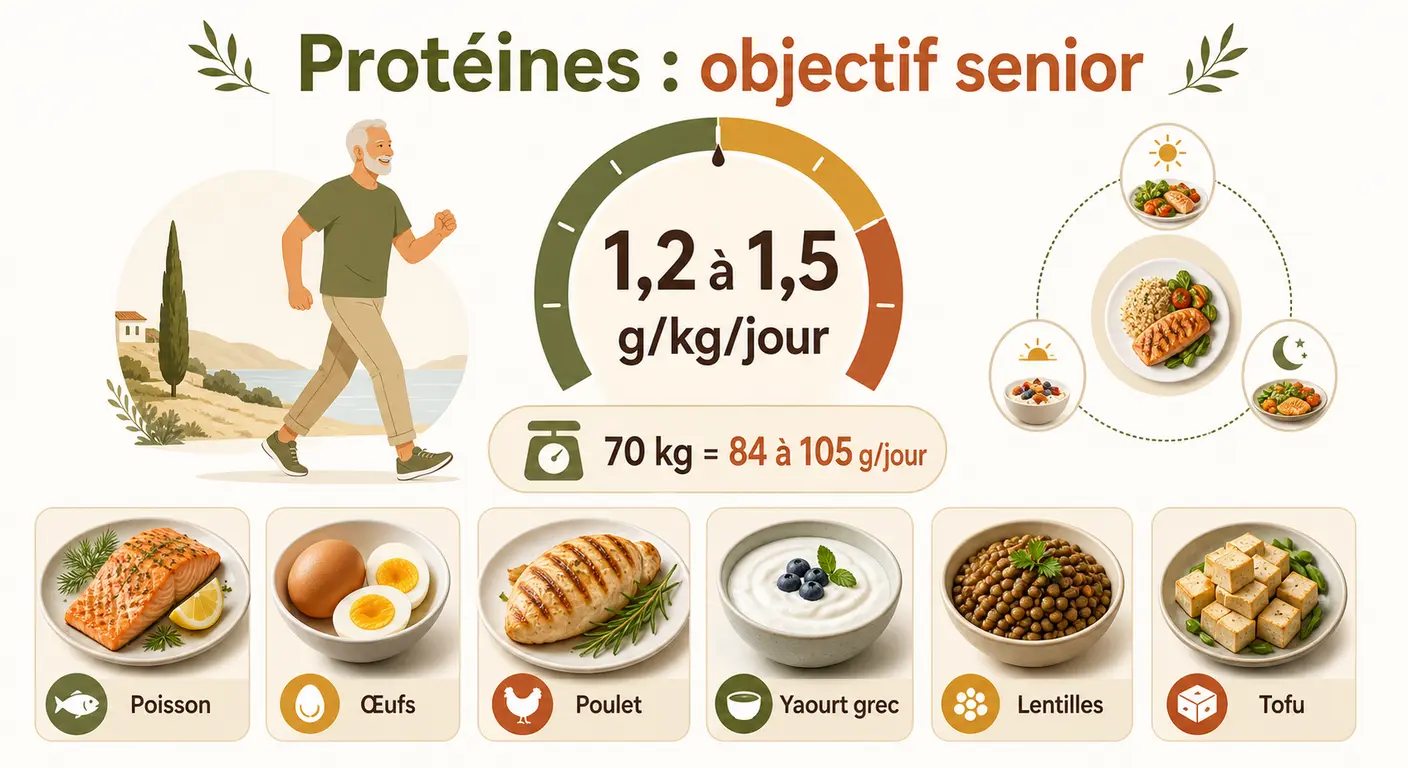 Infographie de la cible protéique senior