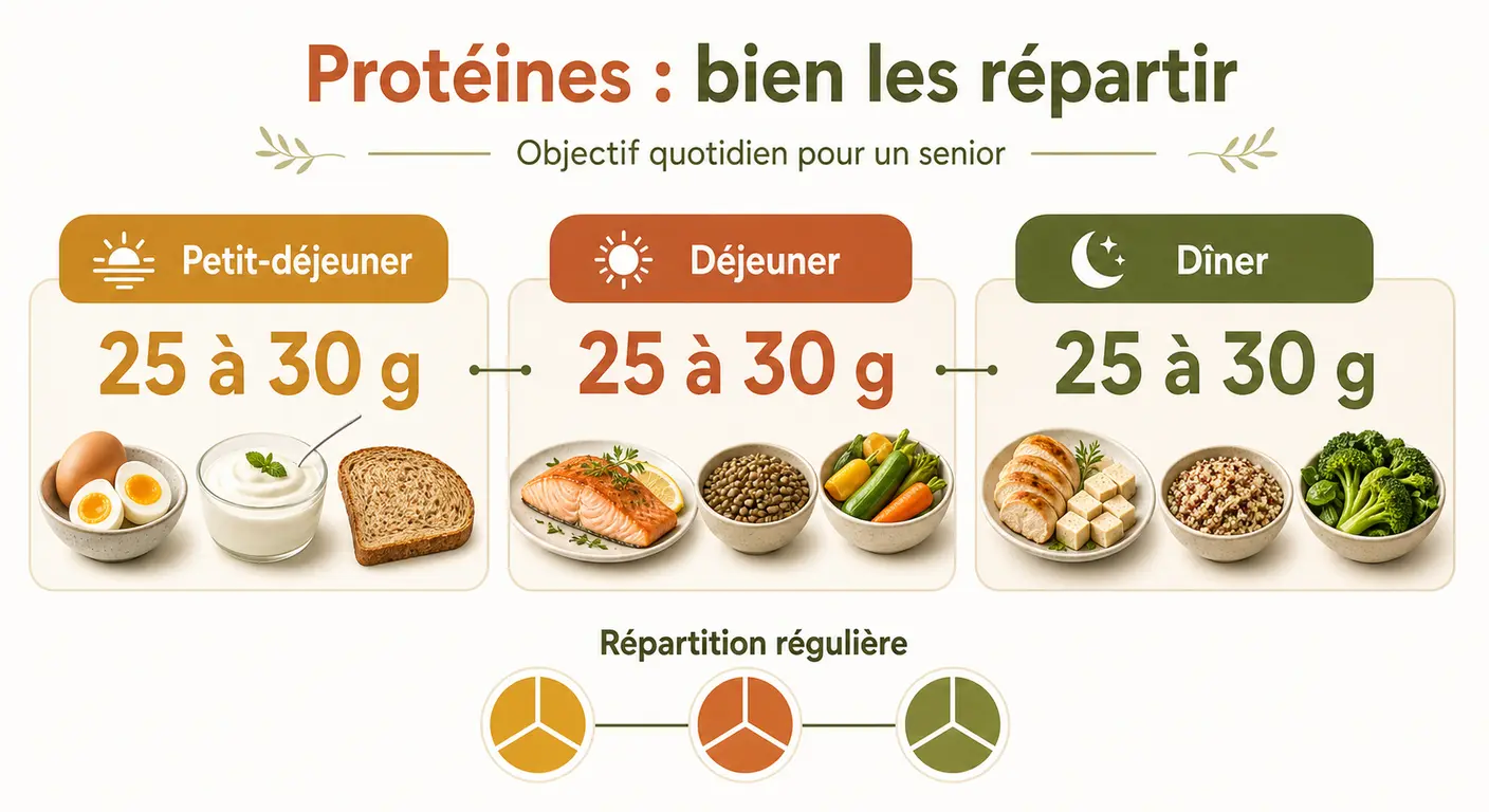 Infographie de la répartition des protéines sur la journée