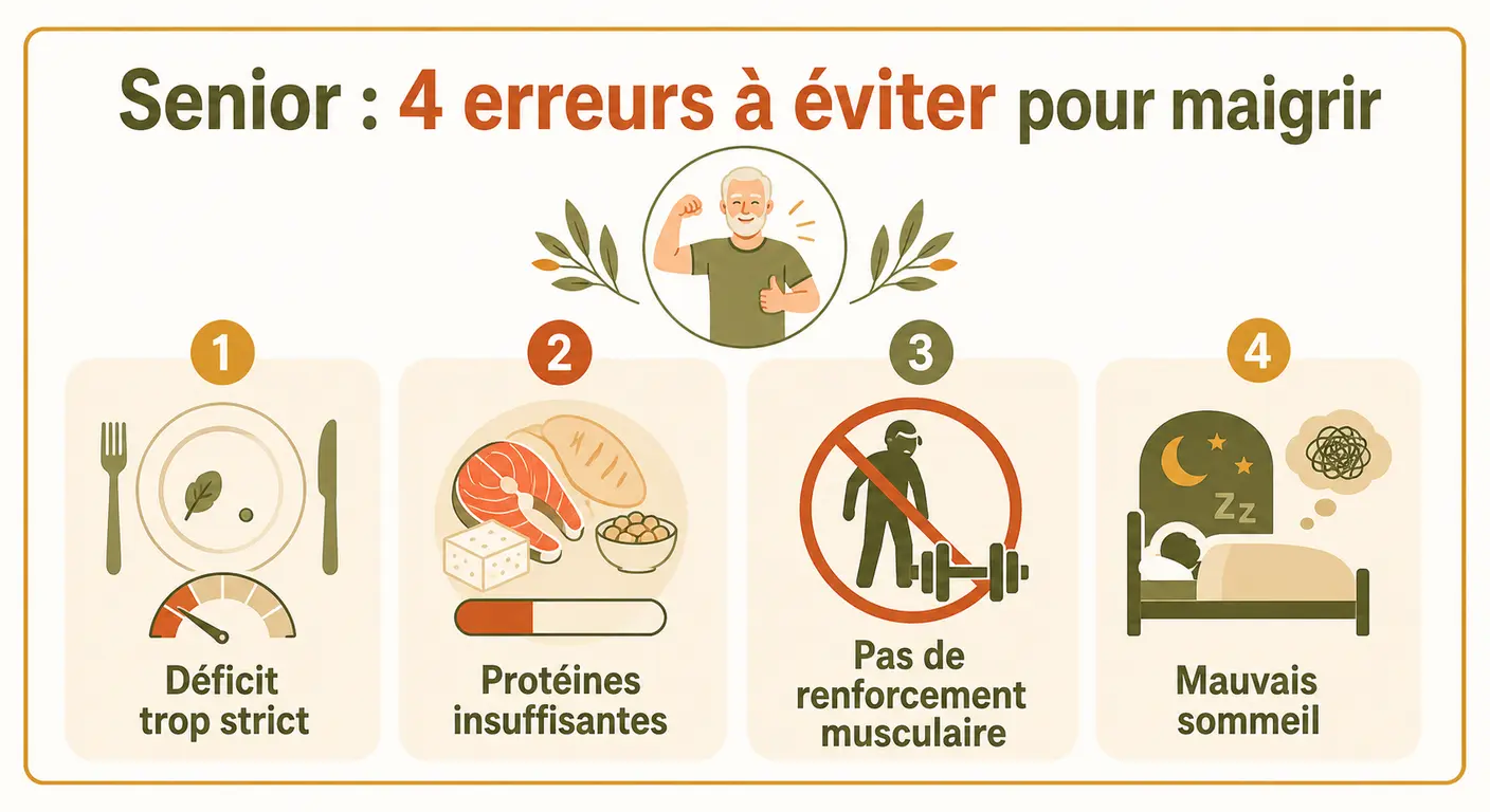 Infographie des erreurs à éviter pour maigrir sans fondre