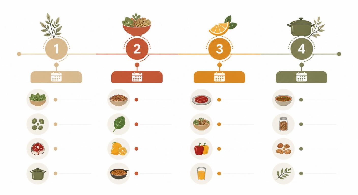 Plan progressif sur quatre semaines pour une alimentation riche en fer