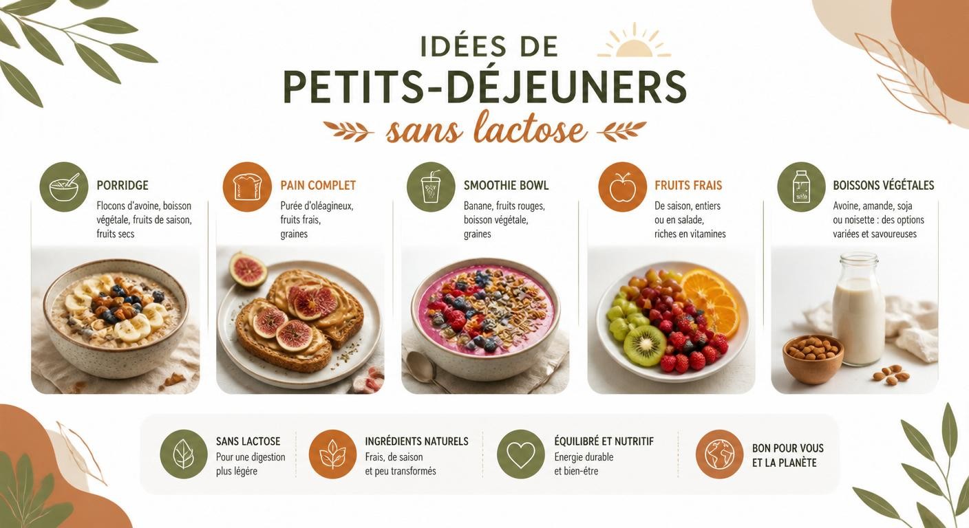 Infographie des petits-déjeuners sans lactose de la semaine