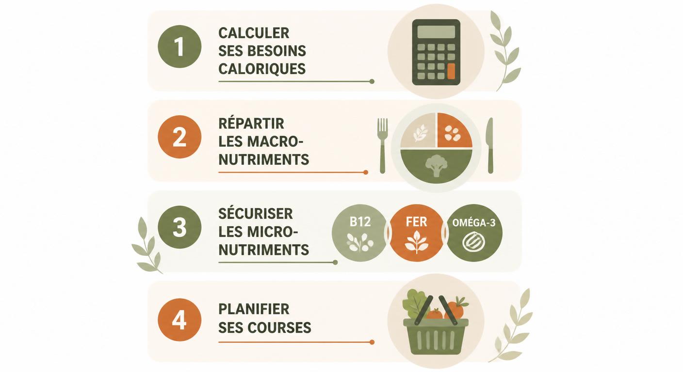 Les quatre étapes pour bâtir un menu vegan équilibré sur sept jours