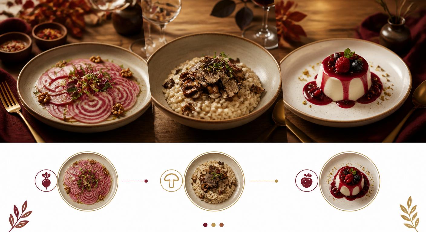 Menu vegan gastronomique trois services pour recevoir
