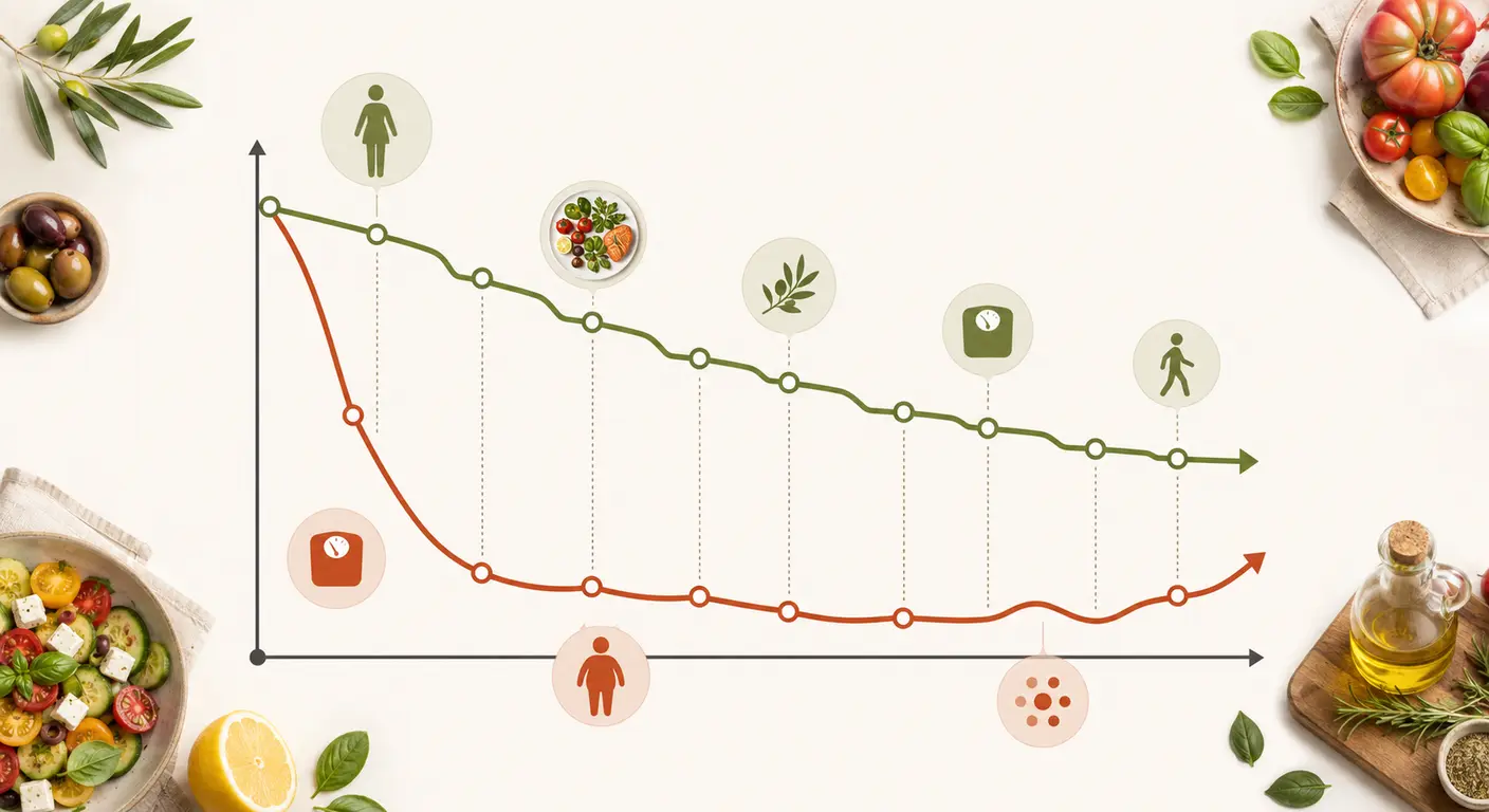 Infographie du rythme de perte de poids durable de 0,5 à 1 kg par semaine