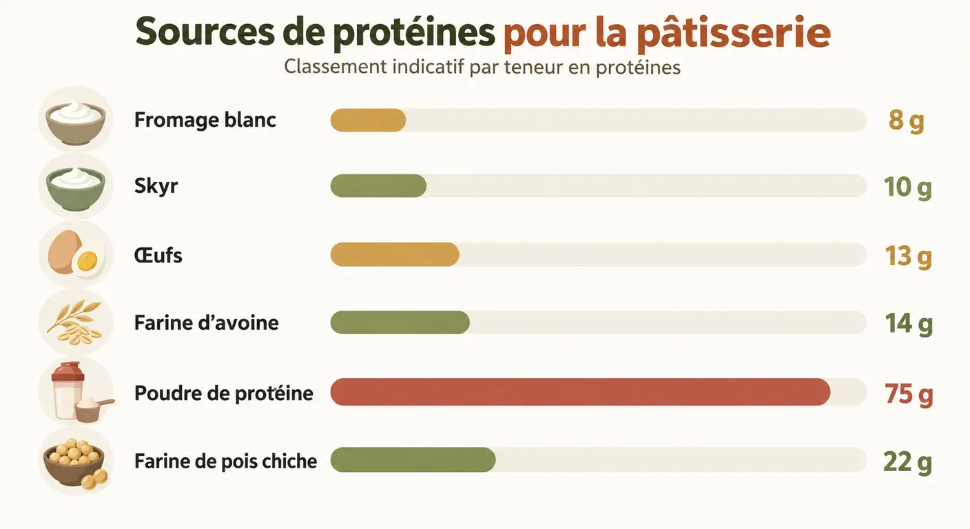 Les six sources de protéines utilisables dans un muffin, classées par apport