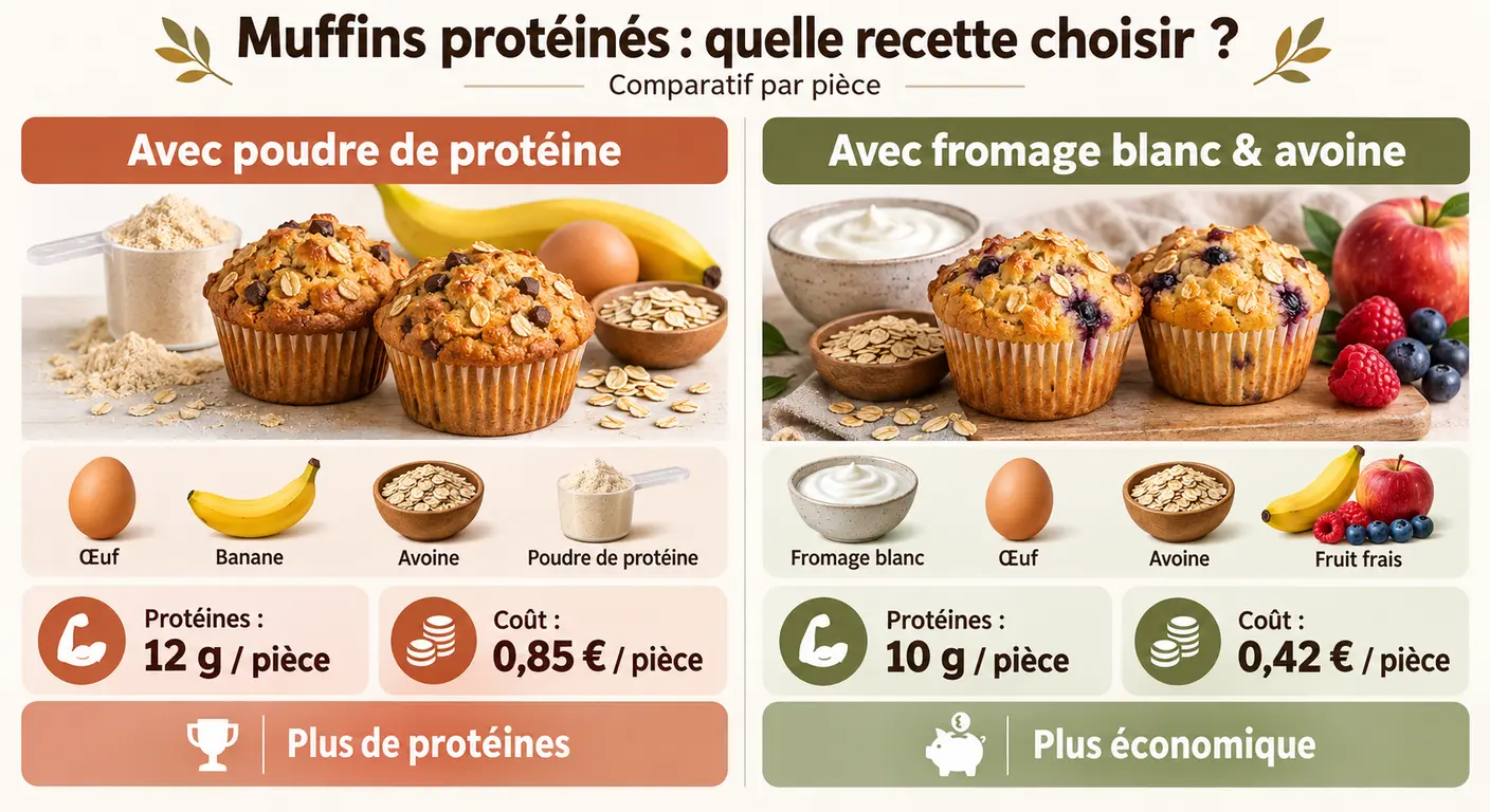Comparaison entre la version à la poudre de protéine et la version au fromage blanc