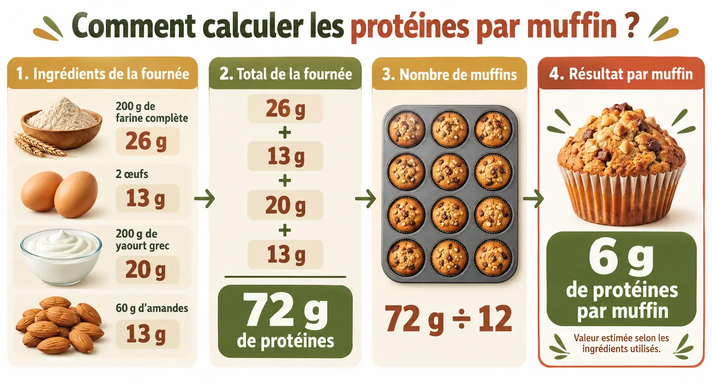 Méthode de calcul de la teneur en protéines par muffin